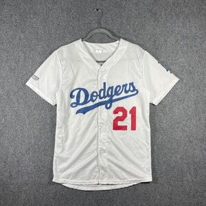 Los Angeles Dodgers Walker Buehler #21 Stadium Jersey White Mens Size Medium